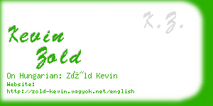 kevin zold business card